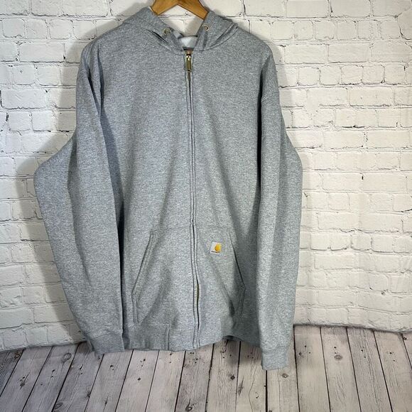 Carhartt Full Zip Hoodie Mens XL Gray Loose Fit Workwear Outdoor Casual TS0122-M - Picture 1 of 7
